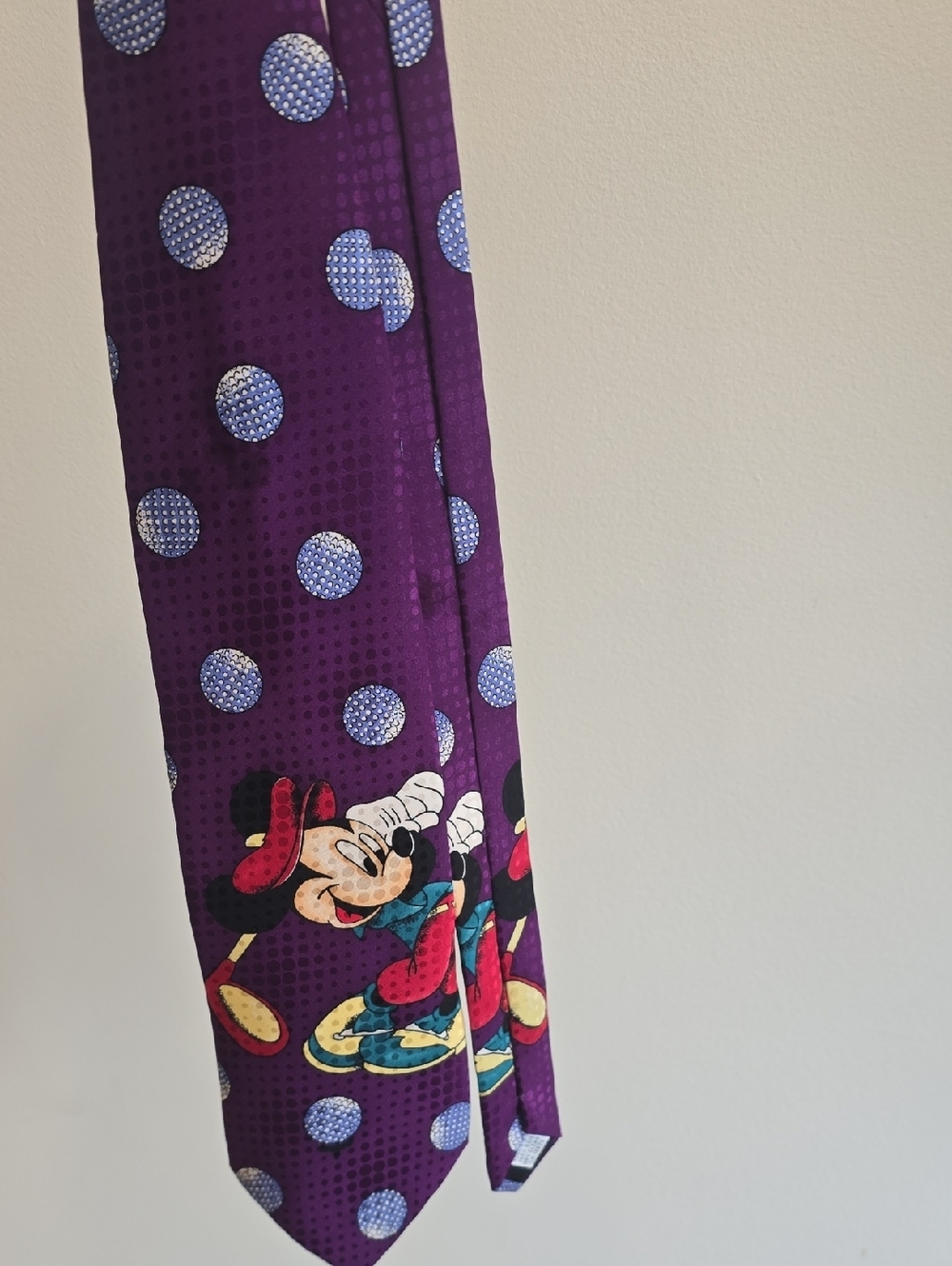 Purple Disney Mickey Mouse Silk Golf Tie